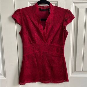 Elegant Red Lace Top